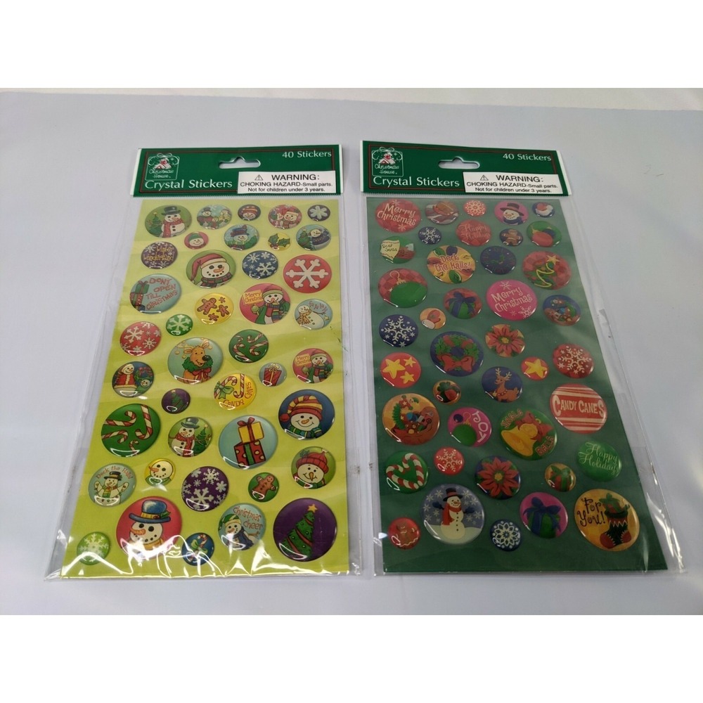 Christmas House Crystal Stickers 40 Each Sealed‎ Lot of 2